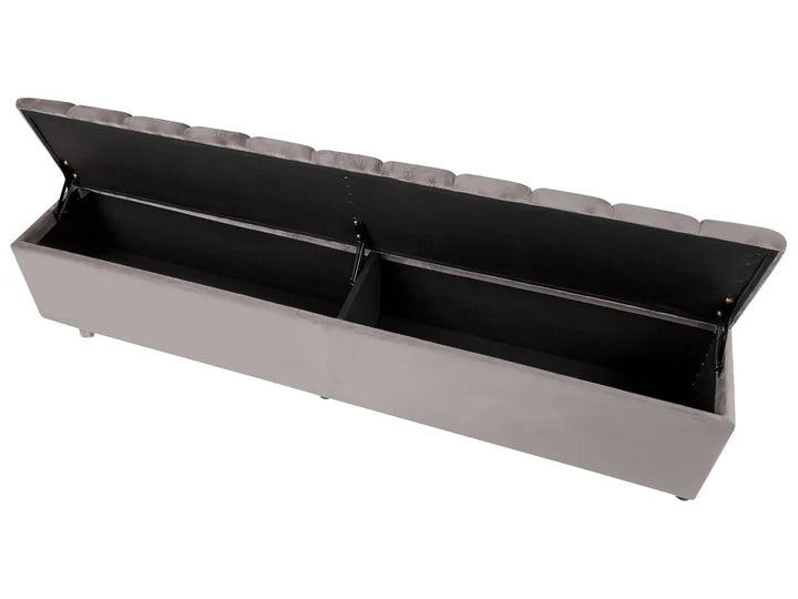 Bed with Storage Bench Velvet 140 x 200 cm (EU Double) Grey Angel