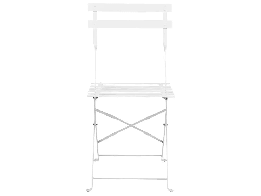 Bistro Set Folding Metal White Rosa