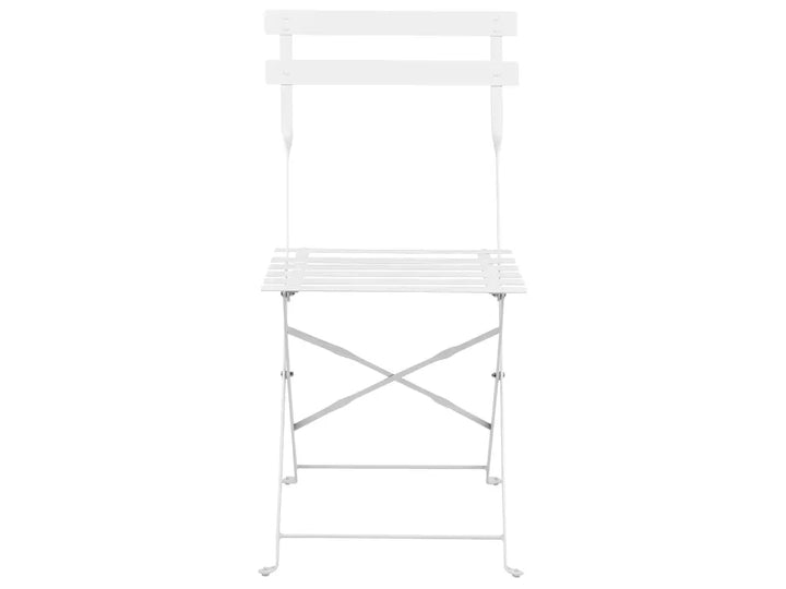 Bistro Set Folding Metal White Rosa