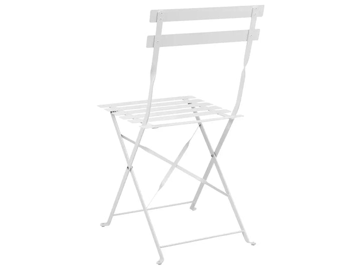 Bistro Set Folding Metal White Rosa