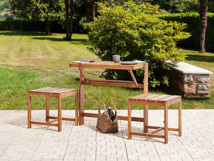 Convertible Garden Bench Bistro Set Acacia Wood Brown Kley