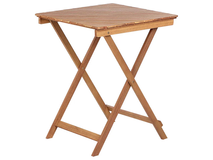 Bistro Set Folding Eucalyptus Wood Brown Grit