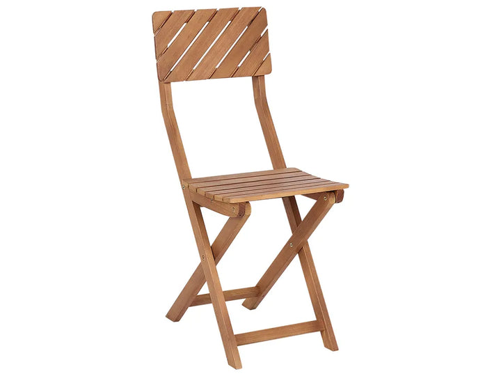 Bistro Set Folding Eucalyptus Wood Brown Grit