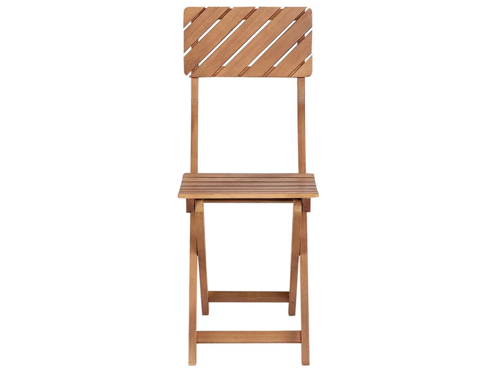 Bistro Set Folding Eucalyptus Wood Brown Grit