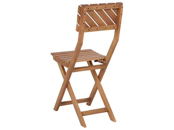 Bistro Set Folding Eucalyptus Wood Brown Grit