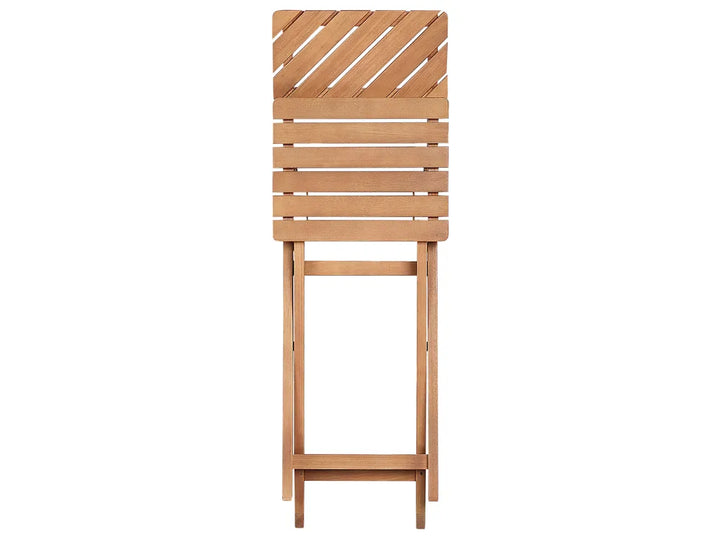 Bistro Set Folding Eucalyptus Wood Brown Grit