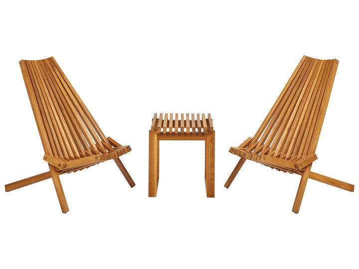 Bistro Set Acacia Wood Brown Celia