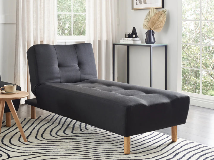 Chaise Longue Fabric Black Ash