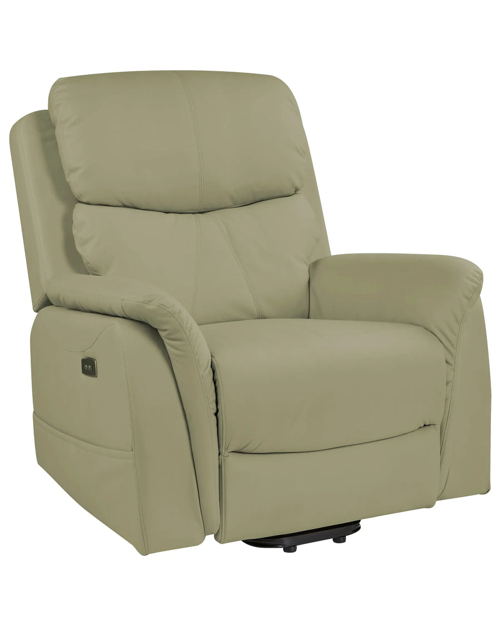 Green recliner chair on a white background