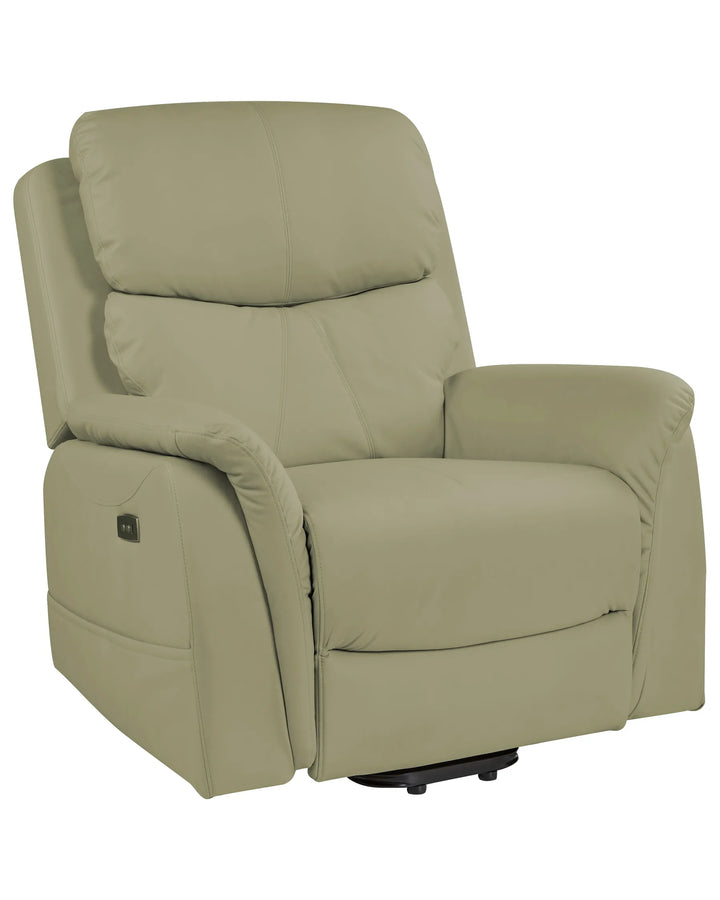 Green recliner chair on a white background