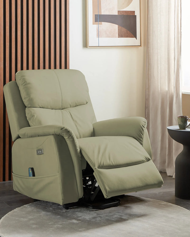 Electric Recliner Chair with Massage Faux Leather Green Hayler