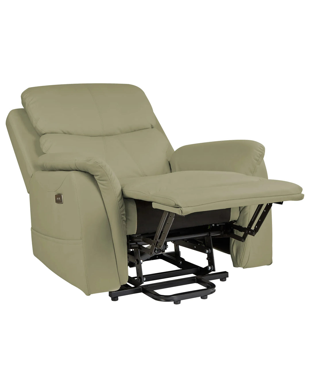 Electric Recliner Chair with Massage Faux Leather Green Hayler