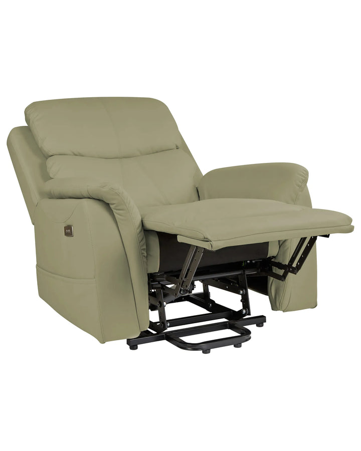 Electric Recliner Chair with Massage Faux Leather Green Hayler