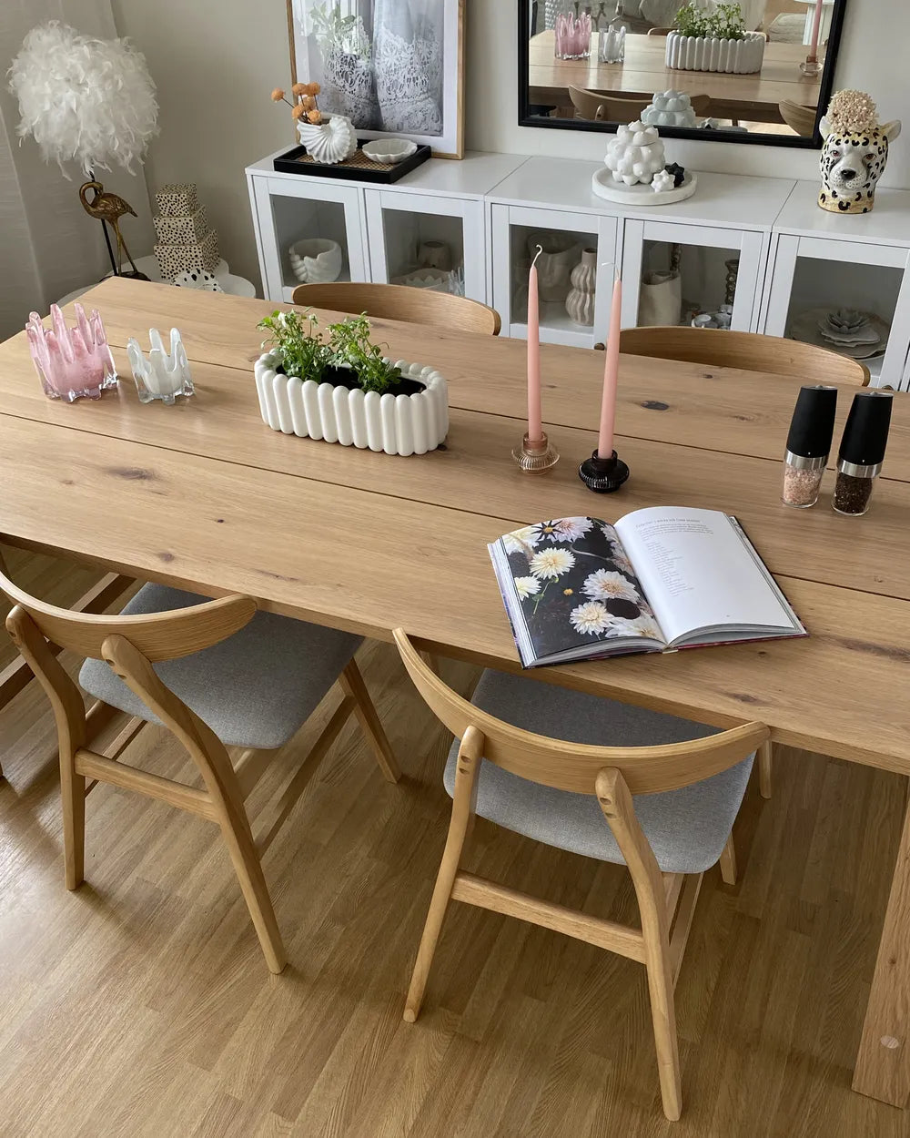 Set of 2 Dining Chairs Wood Light Brown/ Grey Ana