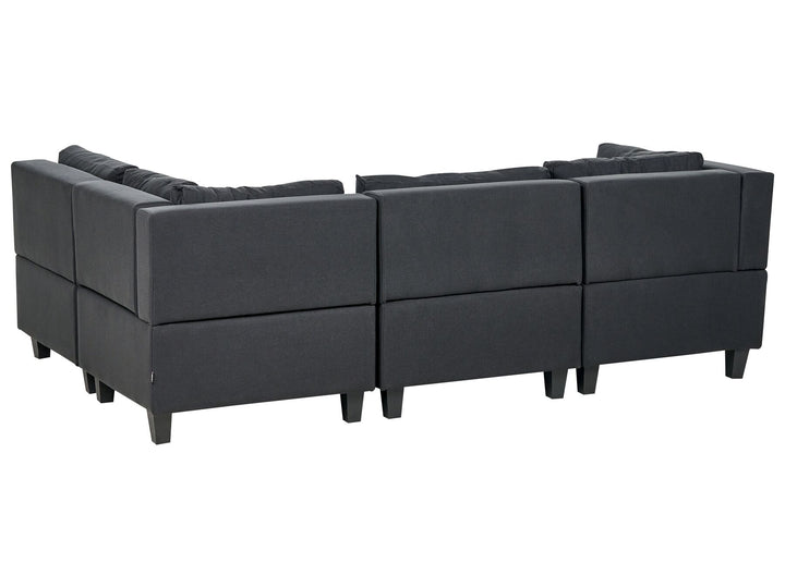 Unstad 4 Seater Left Hand Modular Fabric Corner Sofa Black