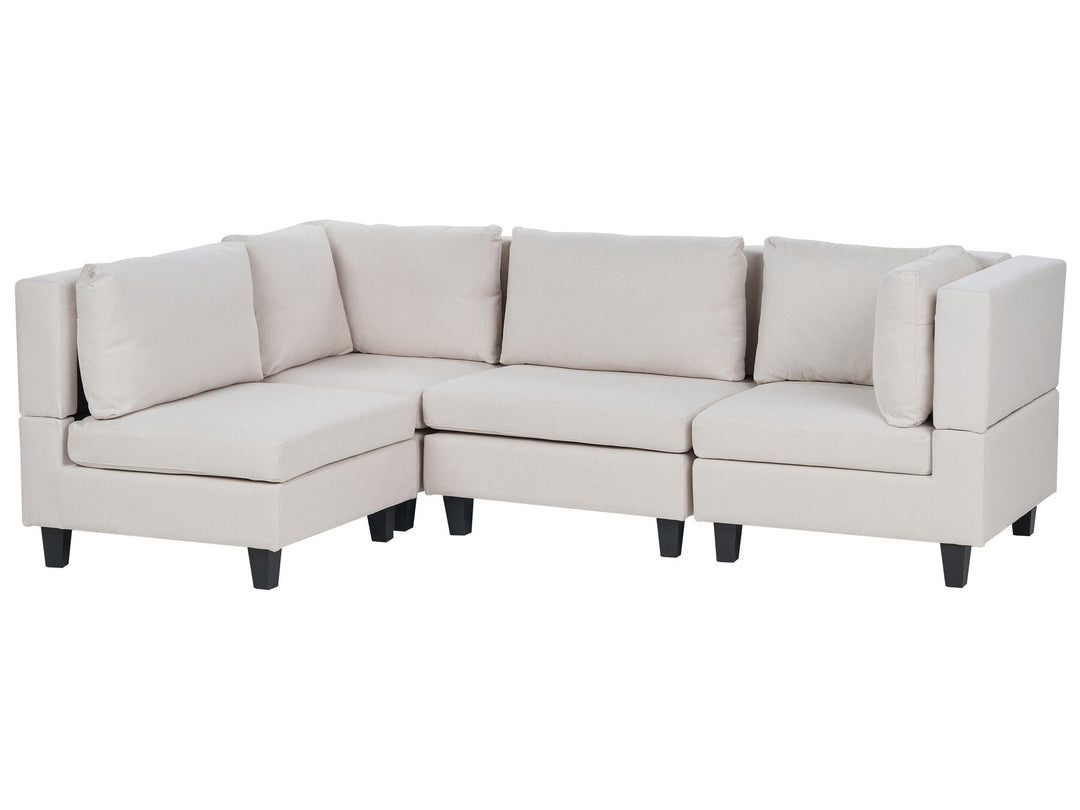 Unstad 4 Seater Right Hand Modular Fabric Corner Sofa Light Beige