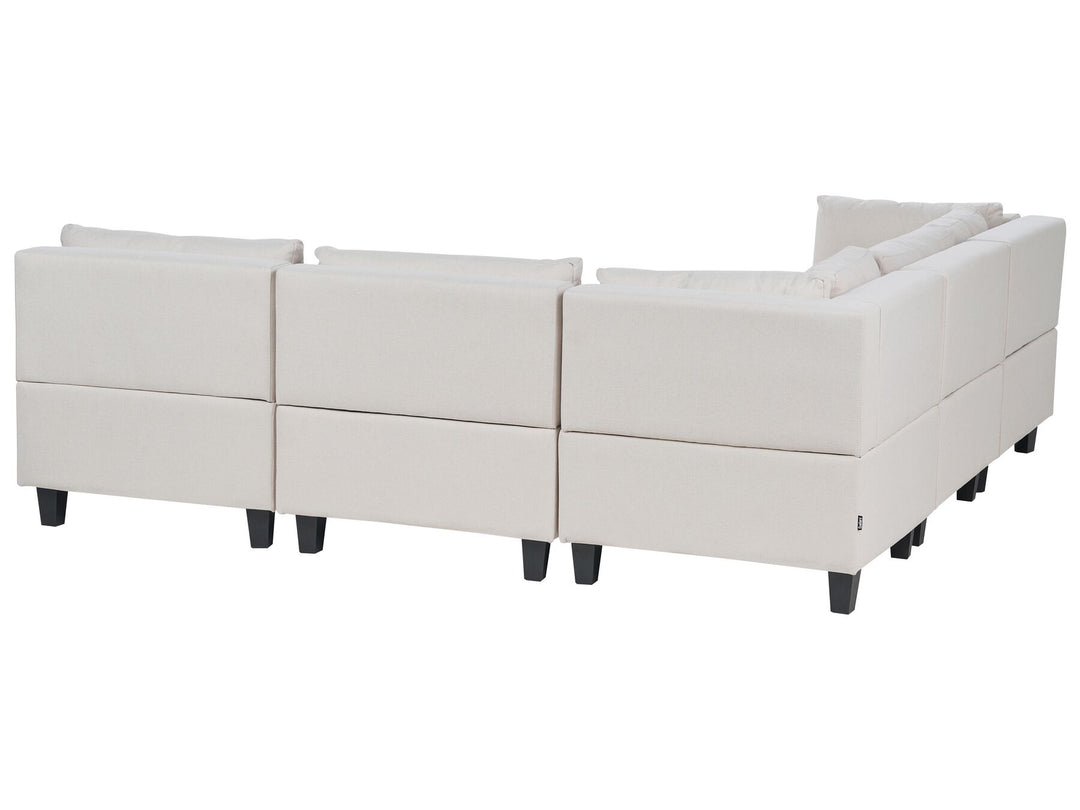 Unstad 5 Seater Right Hand Modular Fabric Corner Sofa Light Beige