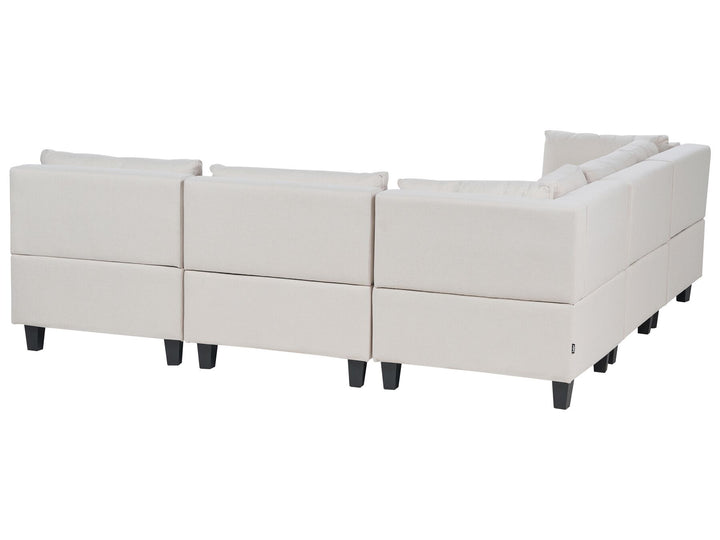 Unstad 5 Seater Right Hand Modular Fabric Corner Sofa Light Beige