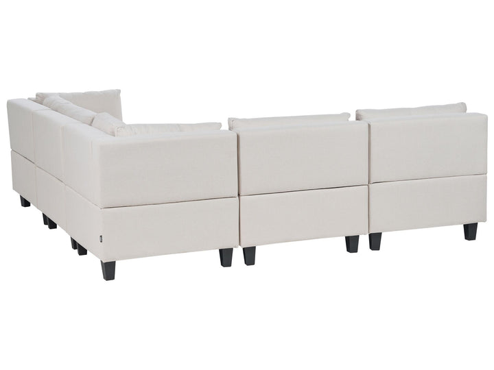 Bunstad 5 Seater Left Hand Modular Fabric Corner Sofa Light Beige