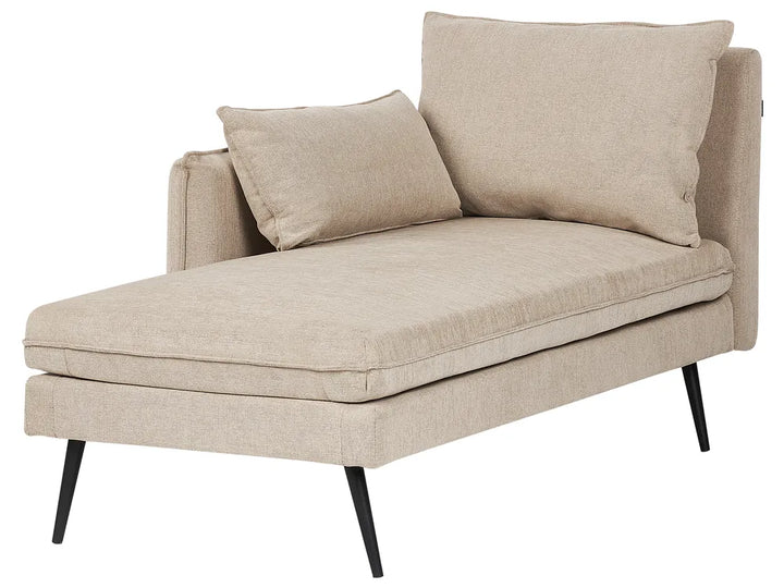 Right-Hand Chaise Lounge Fabric Beige Yvon