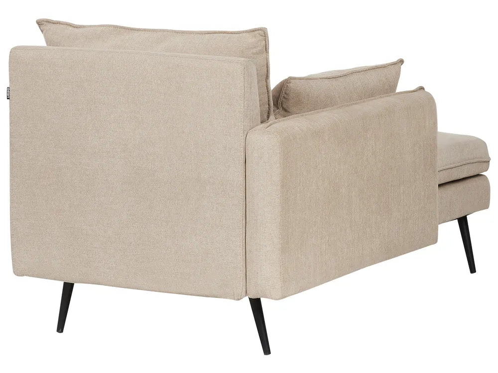 Right-Hand Chaise Lounge Fabric Beige Yvon
