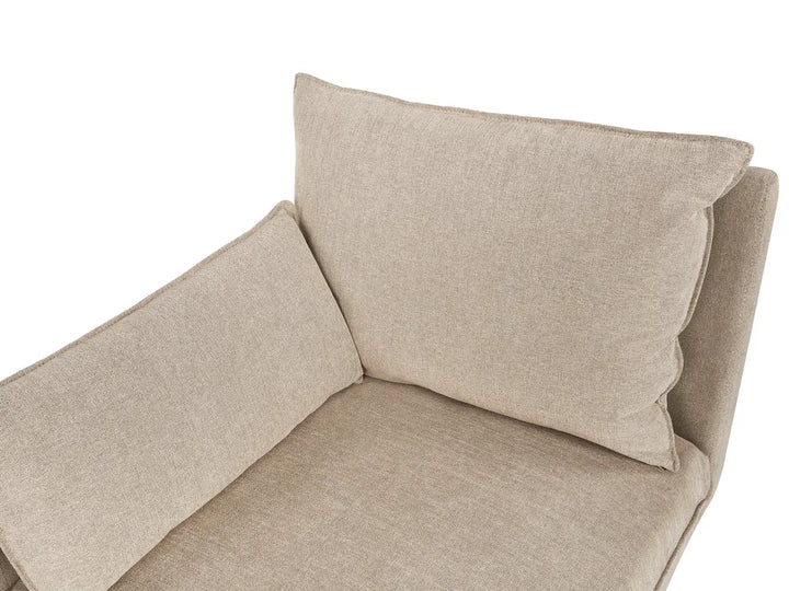 Right-Hand Chaise Lounge Fabric Beige Yvon