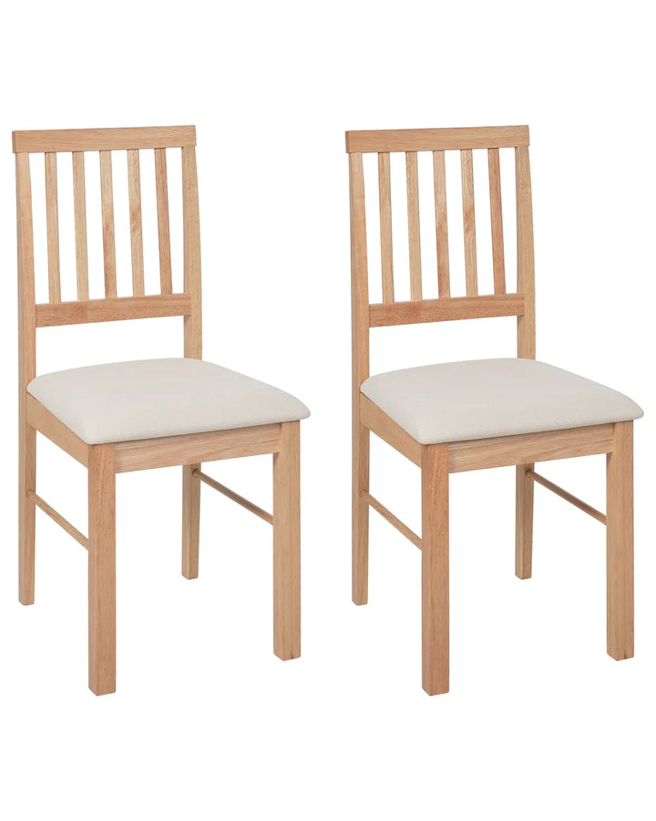 Set of 2 Dining Chairs Wood Light Brown Hanna