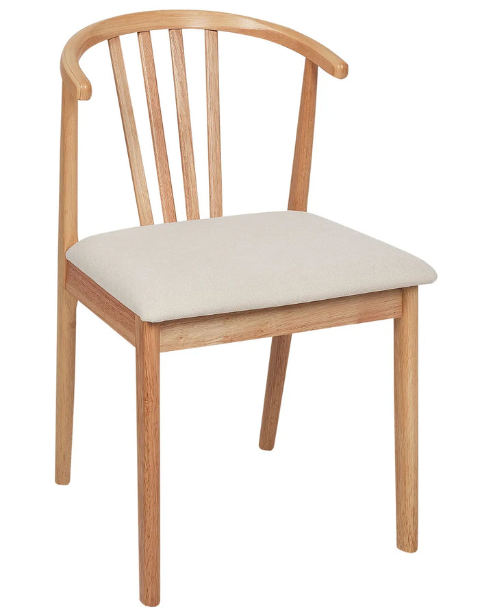 Set of 2 Dining Chairs Wood Light Brown/ Beige Denise