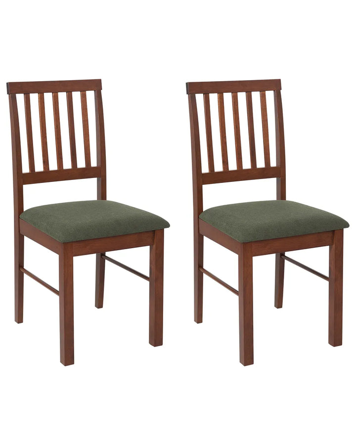 Set of 2 Dining Chairs Wood Dark Brown Hanna