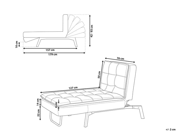 Chaise Longue Fabric Red Mayvis