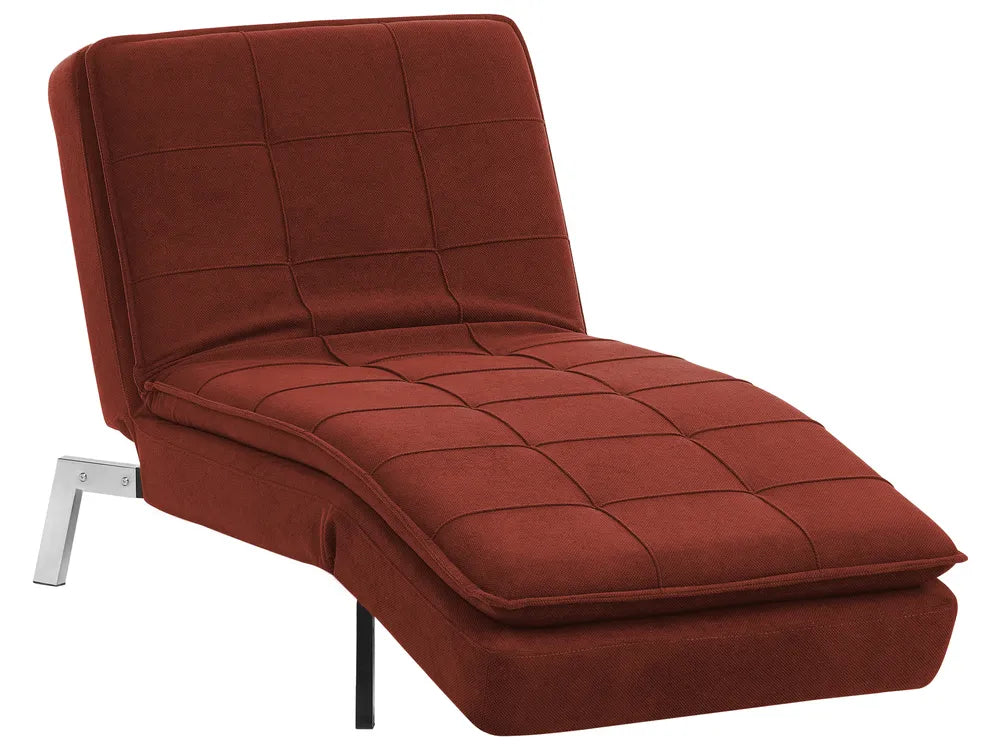 Chaise Longue Fabric Red Mayvis