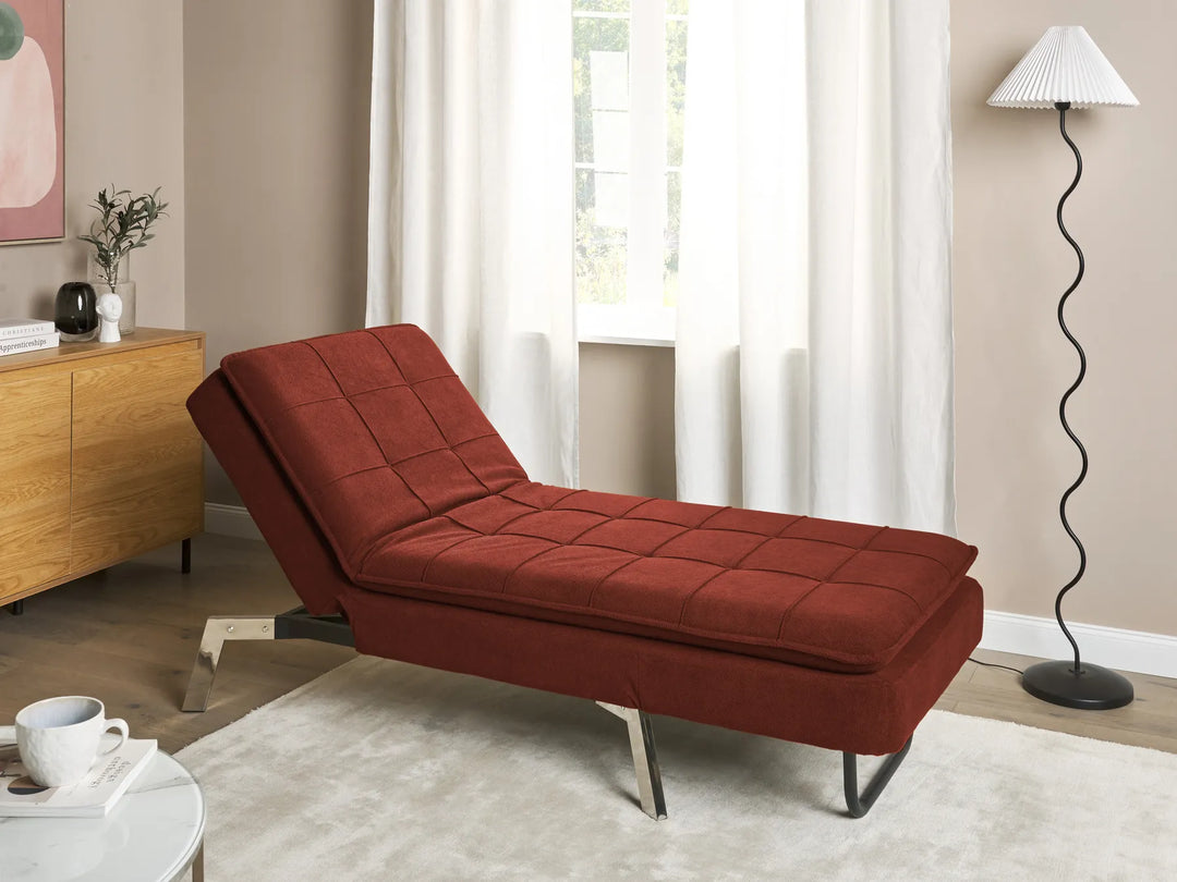 Chaise Longue Fabric Red Mayvis