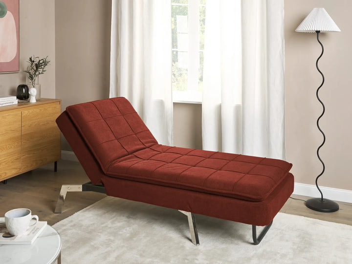Chaise Longue Fabric Red Mayvis