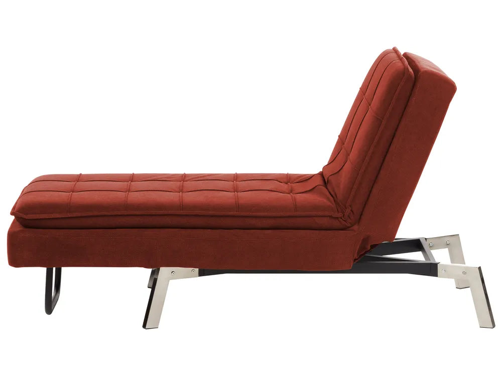 Chaise Longue Fabric Red Mayvis