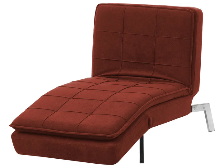 Chaise Longue Fabric Red Mayvis