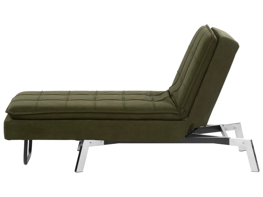 Chaise Longue Fabric Green Mayvis