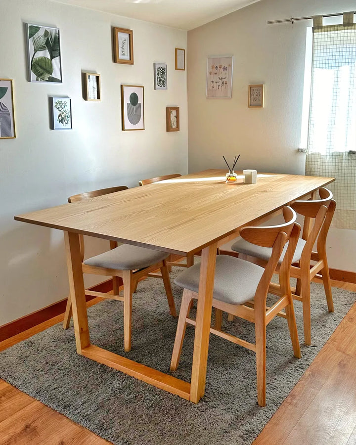 Set of 2 Dining Chairs Wood Light Brown/ Grey Ana