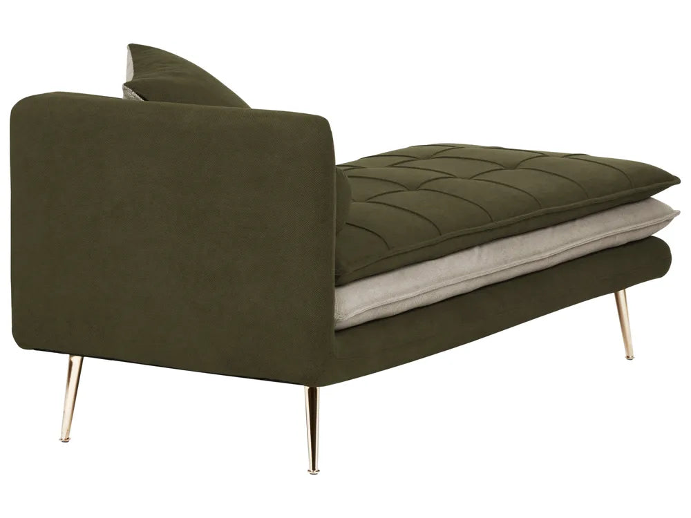 Left-Hand Chaise Lounge Fabric Green Vervino