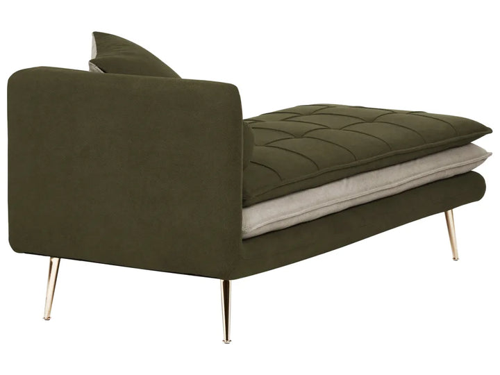 Left-Hand Chaise Lounge Fabric Green Vervino