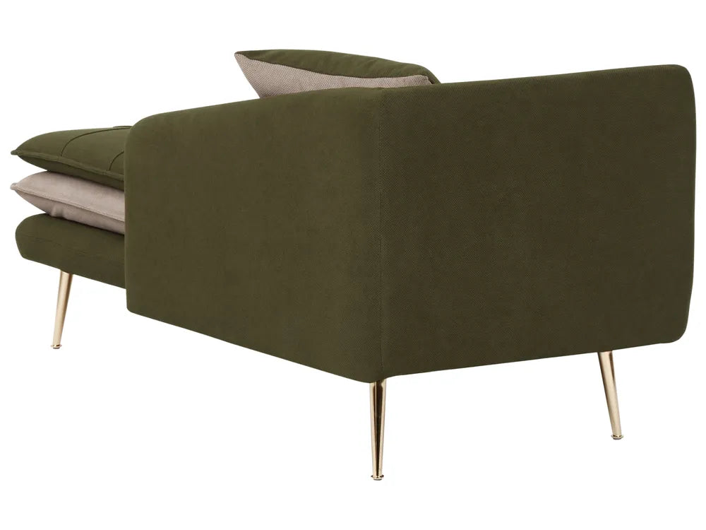 Left-Hand Chaise Lounge Fabric Green Vervino