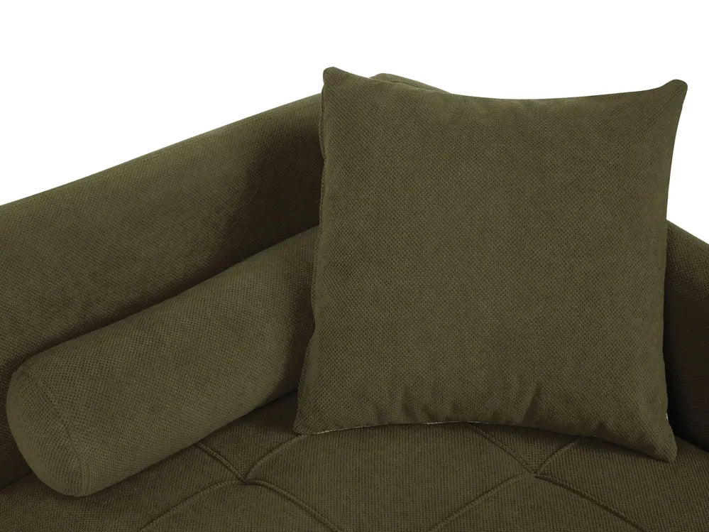 Left-Hand Chaise Lounge Fabric Green Vervino