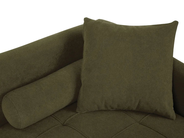 Left-Hand Chaise Lounge Fabric Green Vervino