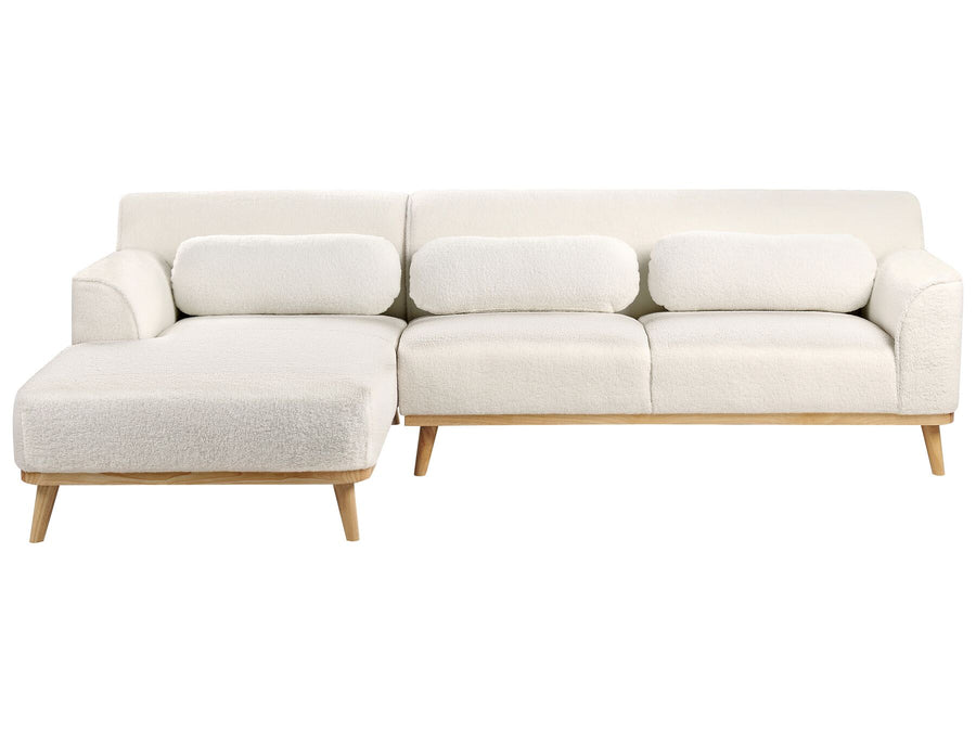 Simos Right Hand Boucle Corner Sofa White