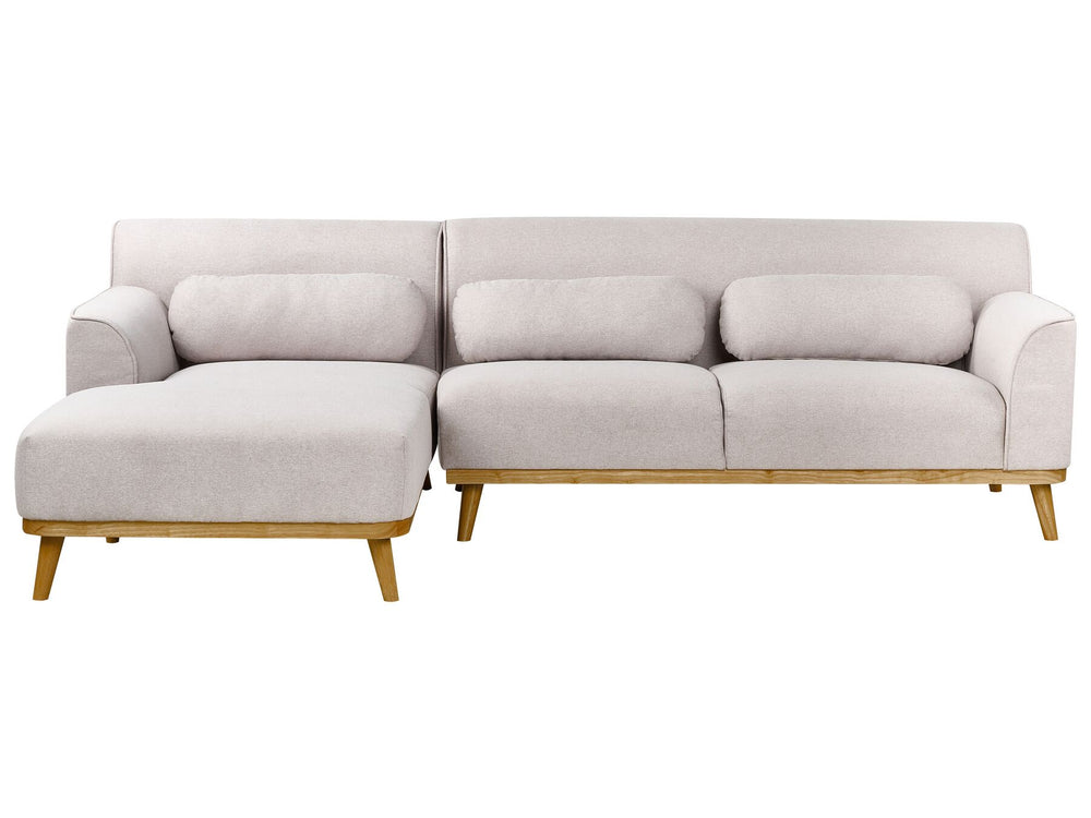 Simos Right Hand Fabric Corner Sofa Light Grey 