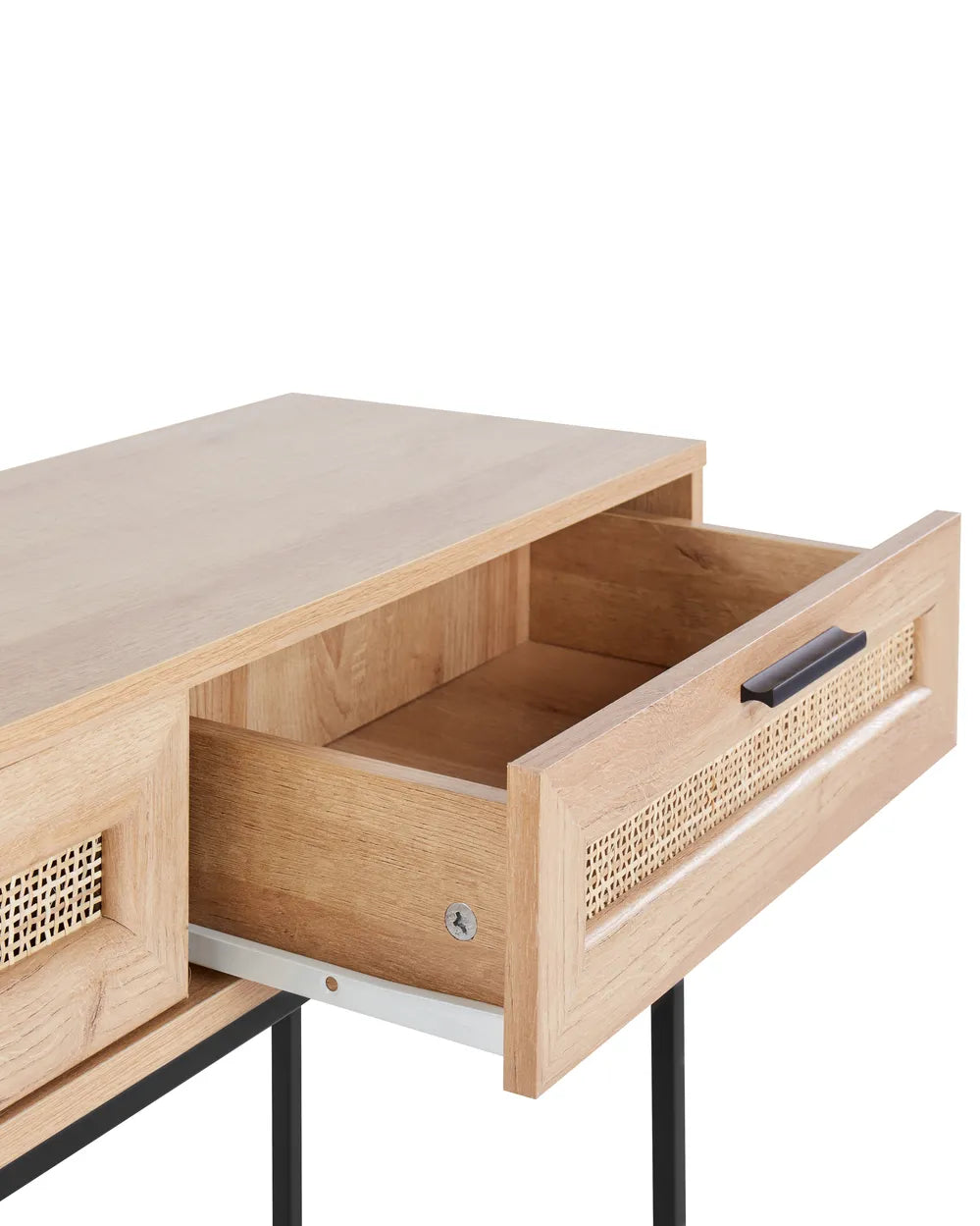 Console Table Light Brown Plenty of Storage Space Qendra