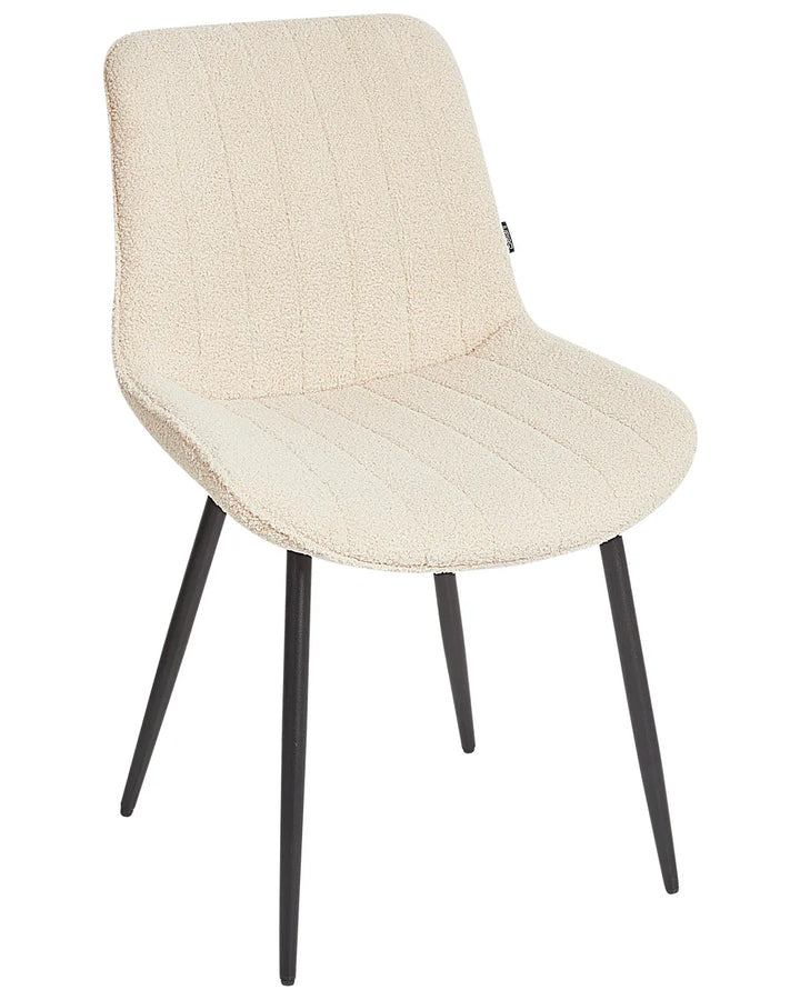 Set of 2 Dining Chairs Boucle Light Beige Roxanne