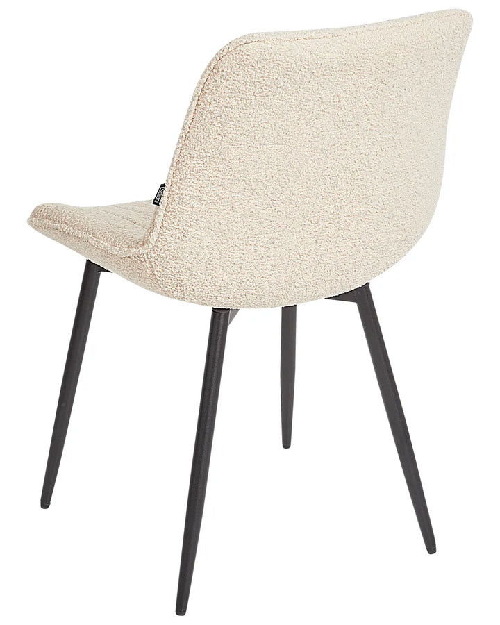 Set of 2 Dining Chairs Boucle Light Beige Roxanne