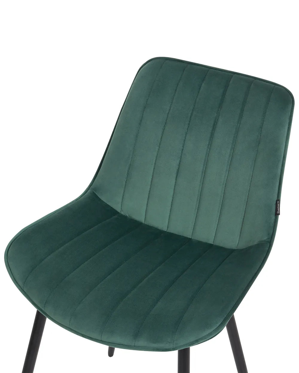 Set of 2 Dining Chairs Velvet Emerald Green Roxanne
