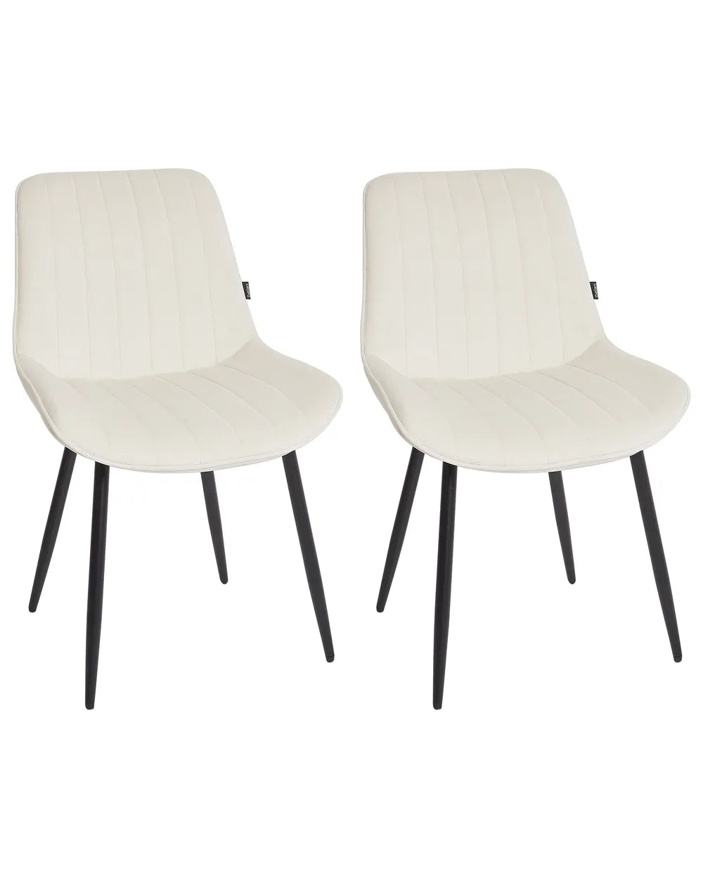 Set of 2 Dining Chairs Velvet Light Beige Roxanne