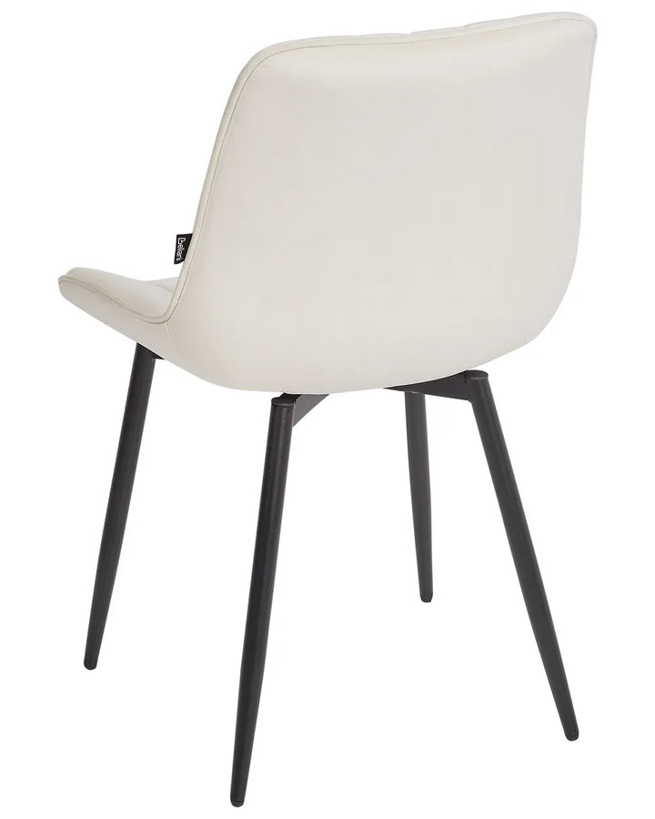 Set of 2 Dining Chairs Velvet Light Beige Roxanne